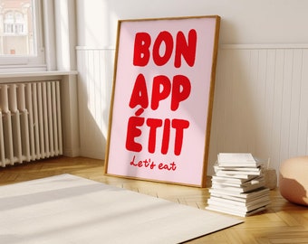 Bonappetit wall art, Funny wall art, Kitchen wall art, Kitchen decor, Food poster, Food wall art, Review wall art, Restaurant wall art