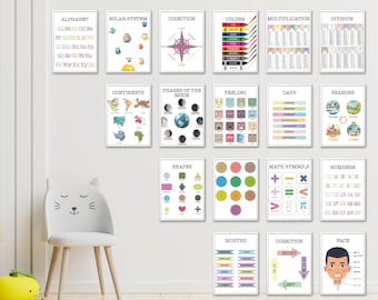 Educatieve bohoposters: pastelkleurige regenboogmuurkunst (pdf)