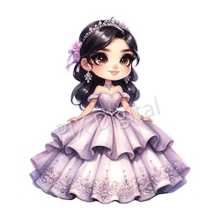 Princesa Lavanda - Imagen Digital Princesa PNG, Clipart Princesa Púrpura, Arte Digital Princesa Púrpura png, Transferencia DTF, Uso Comercial