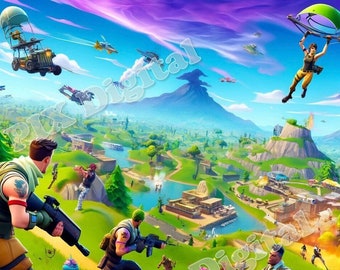 Fort Nite Battle Zone Digital Art – Printable Wall Decor (Digital Download)