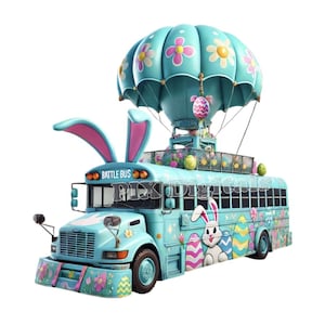 Quindicina di autobus di battaglia di Pasqua - 5 immagini digitali, clipart di Pasqua, quindicina di Pasqua, quindicina PNG, trasferimento DTF, PNG di Pasqua, uso commerciale
