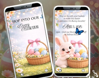 Easter Bunny Invitation Video – Customizable Spring Celebration Invite (MP4)
