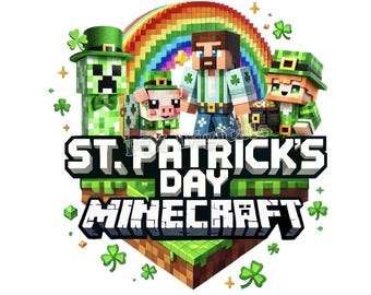Minecraft St. Patrick's Day Clipart – Pixel Pot of Gold, 15 PNG Images (Commercial Use)