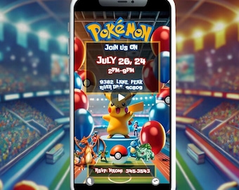 Personalized Poké Mon Birthday Invitation – Video MP4 (Digital Download)