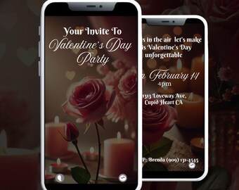 Pink Rose Valentine's Day Invitation Video – Elegant Digital Template