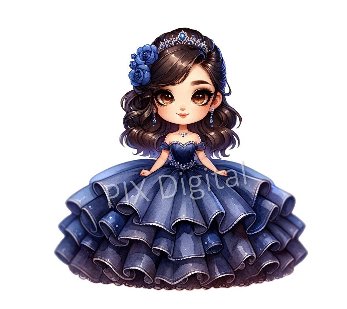 Cartoon Blue Dress