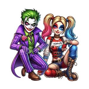 Crazy In Love Fort Night Couple - 3 digitale Bilder, Clipart PNGs, Fort nite Valentinstagsgeschenke, Valentinstagshaut, Joker und Quinn PNGs