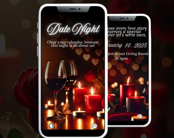 Roses Romance Valentine's Day Invitation: Customizable Digital Video (MP4)