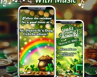 St. Patrick’s Day Celebration Invitation - Digital Invitation Video MP4, Customize St. Patrick’s Day Template, Editable Invitation