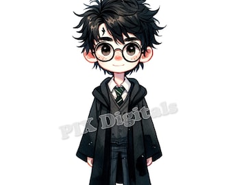 Hairy Potter Clipart - 8 Digital Images, PNGs, Hairy Potter Clipart, Digital Art Hairy Potter, DTF Transfer, Commercial Use