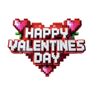 Crea tu propio clipart de San Valentín de Minecrafter: 7 imágenes digitales, PNG, clipart de Minecrafter, San Valentín de Minecrafter, uso comercial