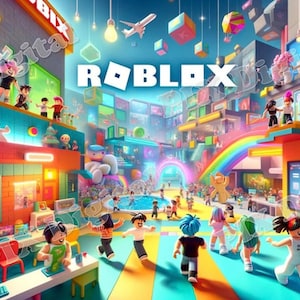 Colorful World of Roblox - 6 Digital Images JPG, Digital Roblox, Poster ...
