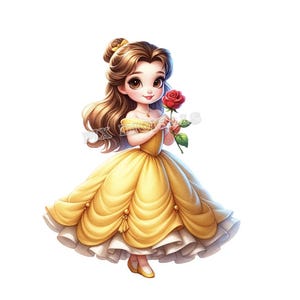 Incantevole La bella e la bestia PNG - 6 immagini digitali, Clipart Bellezza, PNG di alta qualità, Belle arte digitale, trasferimento DTF, uso commerciale