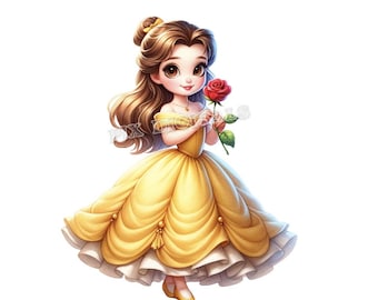Enchanting Beauty and the Beast PNG - 6 Digital Images, Clipart Beauty, High Quality PNG, Digital Art Belle, DTF Transfer, Commercial Use