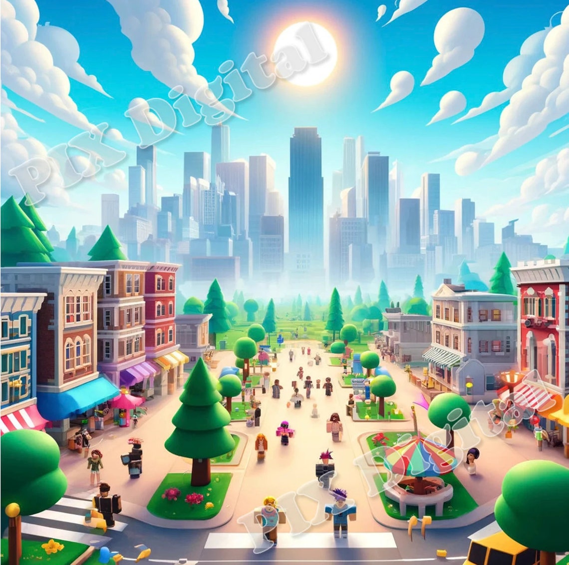 Colorful World of Roblox 6 Digital Images JPG, Digital Roblox, Poster ...