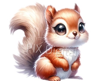 Curious Forest Squirrel - Digital Image Squirrel PNG, Clipart, High Quality PNGs, Digital Art Squirrel  png, DTF Transfer , Squirrel PNG