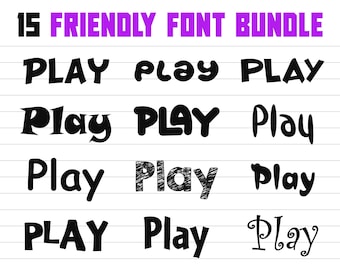 Playful Font Bundle, Kids font, Baby font, Fun font, Cute font, Craft font, Handwritten font, Cricut font, Farmhouse font, Kids font svg