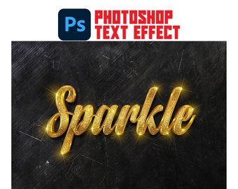 May include: Gold text effect with the word "Sparkle" in a glittery, 3D style on a black background. The text has a golden glow and is set against a dark, textured surface.