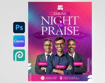 Editable Canva Church Conference | Event Flyer Template, Editable in Canva, Photoshop, DIY Event poster | Social media | IG | PSD, temp late