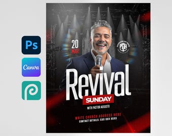 Editable Church Event Flyer Template: Canva & Photoshop (Digital Download)