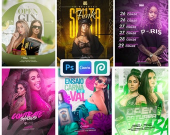 Bundel clubfeest-flyersjabloon: bewerkbaar canvas en Photoshop (10 ontwerpen)