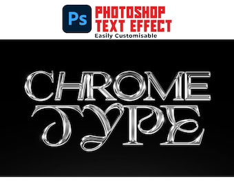 Photoshop Silver 3D Text Effect: Custom PSD Text Style (Digital Download)