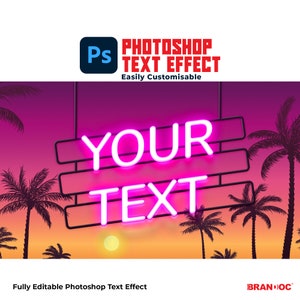 Photoshop neon Text Effect | Text Style | custom 3d text | custom text | customized text | effect print | 3d text | Print on art | 3d font