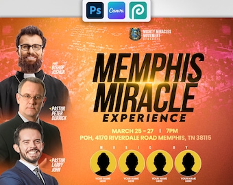 Editable Church Event Flyer Template: Canva & Photoshop (Digital Download)