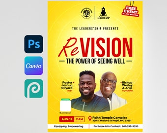 Editable Church Event Flyer Template: Canva & Photoshop (Digital Download)