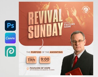 Editable Church Event Flyer Template: Canva & Photoshop (Digital Download)