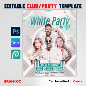 Editable Canva Template, Club flyer canva, Editable PSD, Event Flyer Template, photoshop party flyer, night club party flyer, premade flyer