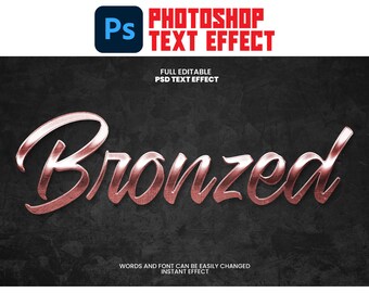 Photoshop 3D Bronze Text Effect: Customizable Font Style (PSD)