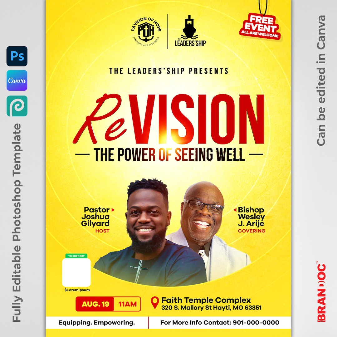 Editable Church Event Program Flyer Template, Editable in Canva ...