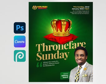 Editable Church Event Flyer Template: Canva & Photoshop (Digital Download)
