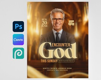 Editable Church Event Flyer Template: Canva & Photoshop (Digital Download)