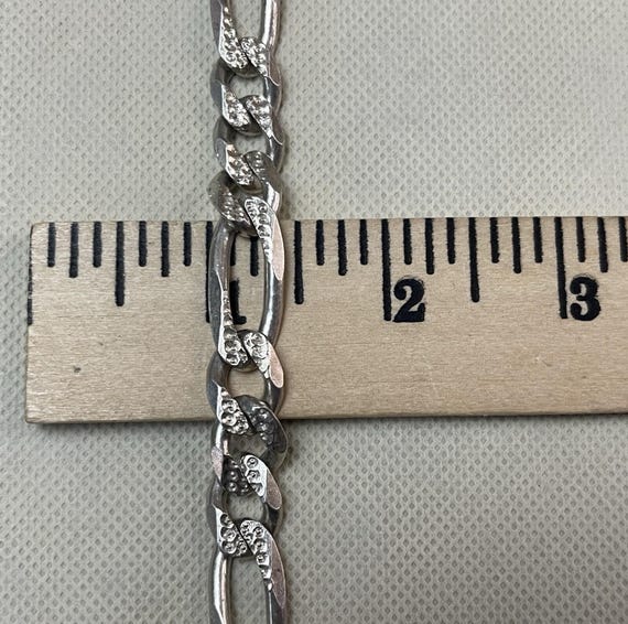 Vtg Mens GM Sterling Silver Figaro Link Bracelet 925 Italy!! 36.5 Grams 9” Inch View 6