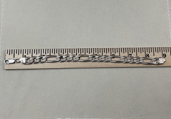 Vtg Mens GM Sterling Silver Figaro Link Bracelet 925 Italy!! 36.5 Grams 9” Inch View 5