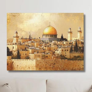 Dome Of The Rock Canvas Print: Jerusalem Old City Wall Art