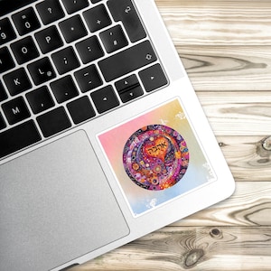 Ahava Love Sticker: Colorful Hebrew Heart Judaica Decal
