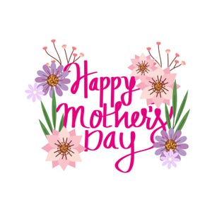 Carte imprimable Happy Mother's Day de style vintage avec illustration florale - Beau cadeau numérique pour maman ou grand-mère - Téléchargement immédiat