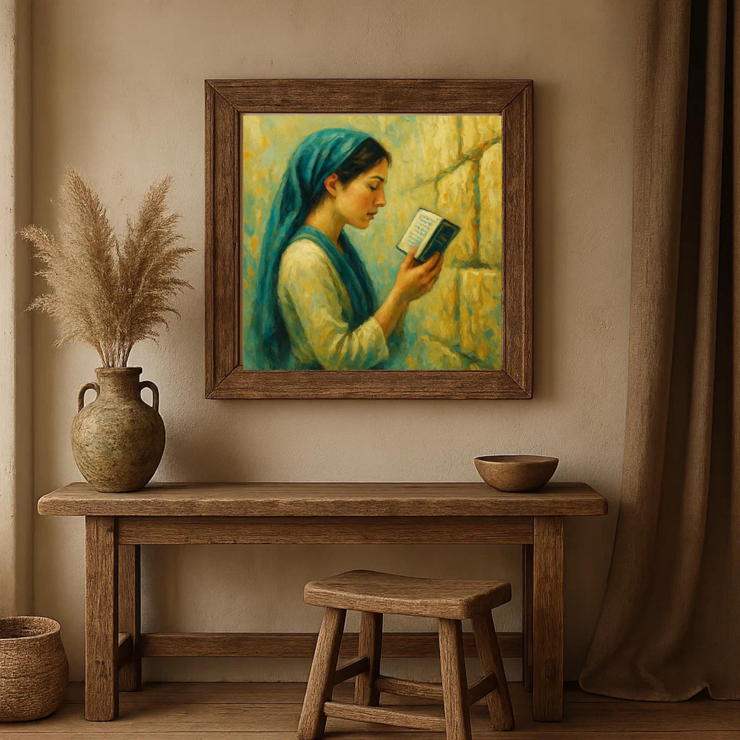 Jewish Woman Praying at the Western Wall – Digital Judaica Wall
