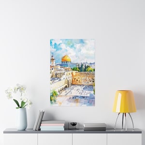 Póster hebreo de los barrios de Jerusalén, descarga digital, arte judío, decoración de pared judía, impresión de mapa hebreo, decoración judía moderna para el hogar.