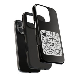 Modeh Ani Phone Case, Hebrew Judaica Cover, Black and White, iPhone and Galaxy
