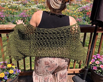 Boho Crochet Shoulder Poncho | Handmade Festival Top | Lightweight Summer Wrap | Custom Crochet Shrug | Beach Cover Up