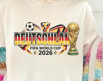 Maglietta con grafica del trofeo della Coppa del Mondo FIFA 2026 della Germania, maglia da calcio tedesca