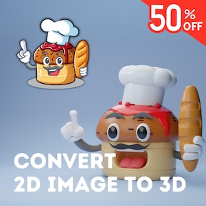 Custom 3D Modeling Service: Convert 2D Image to 3D File