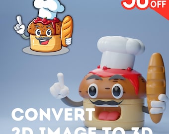Modello 3D personalizzato: converti l'immagine in 3D per la stampa