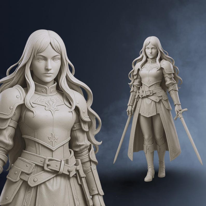 Custom 3D model of a male action figure designed for 3D printing. Detailed sculpt with cape, armor, and weapons. Perfect for CUSTOM Cute 3D, Game Asset, Toys and Collectibles, or Character Modelling for Miniatures. Great for Convert 2D to 3D projects and Custom 3D Models for Action Figure. Ideal for Humans & Creatures design and 3D Modeling for 3D Printing in STL, OBJ, or Blender format.