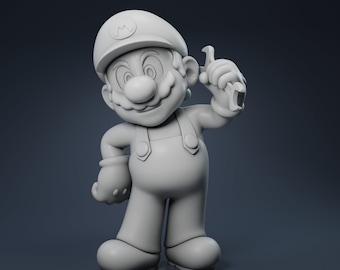 Super Mario 3D Model STL File: Action Figure Print (Digital Download)