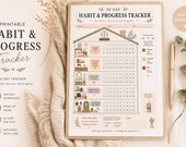 30 Day Habit Tracker Printable | A4 & US Letter PDF | Daily Routine Planner | Self Care Productivity Tracker | Monthly Progress Sheet